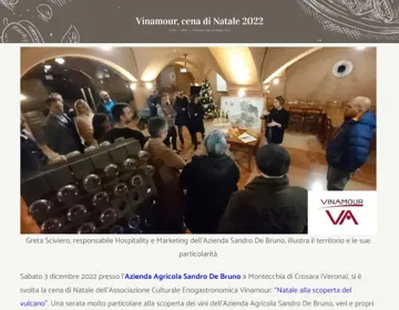 “Natale alla scoperta del vulcano”, cena di Natale Vinamour 2022
