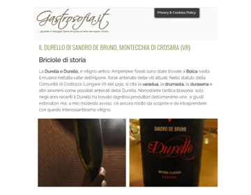 GASTROSOFIA - IL DURELLO DI SANDRO DE BRUNO